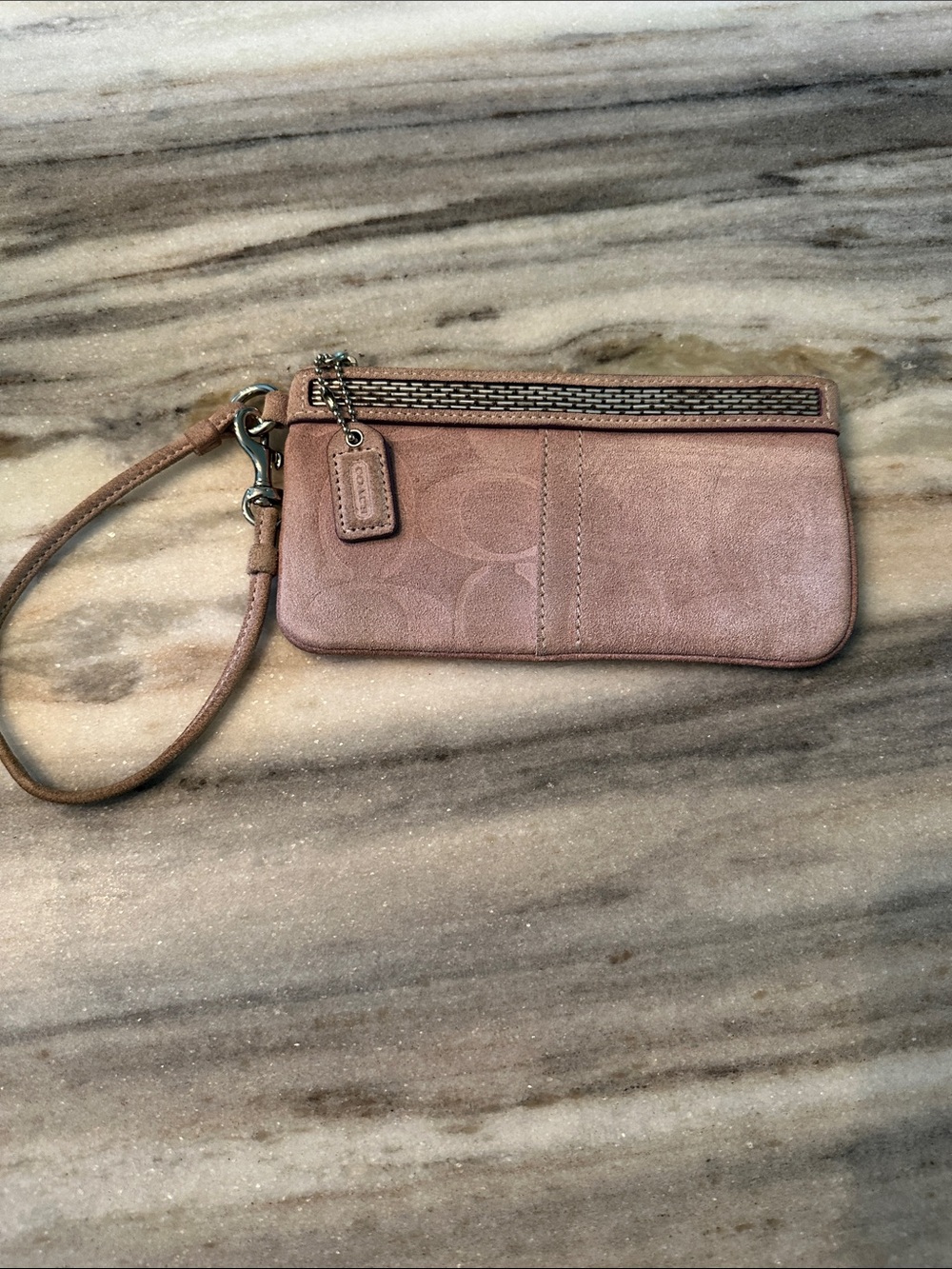 COACH SUEDE WRISTLET WITH BEAD DETAILS